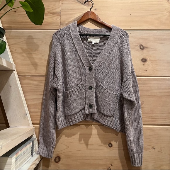 Brochu Walker Cropped Chunky Knit Button Up Cardigan in Asher Multi M - Picture 6 of 16